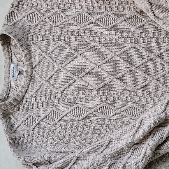 πͺ GOODFELLOW VINTAGE KNIT OATMEAL BEIGE TAUPE CROCHETTE CHUNKY ECLECTIC SWEATER - Picture 4 of 6